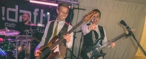 Bekrshire wedding band guitarists performing at a wedding gig