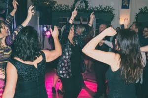 A nice lady dancing at disco